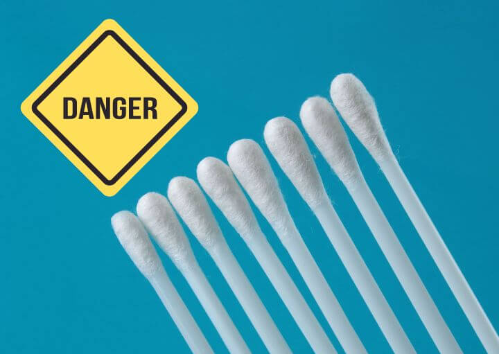 Q-Tips with Danger Sign